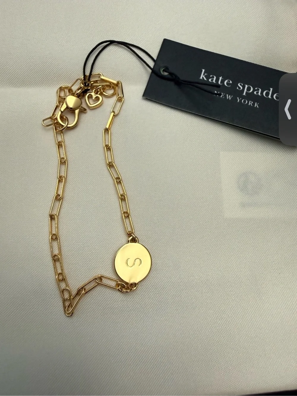 kate spade Gold Paperclip Chain Necklace with Disc - Picture 2 of 2